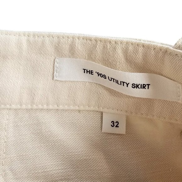 Denim Forum The 90's Utility Skirt, Cotton, Cream, Cargo, Utility, Mini,Size 32 - Picture 4 of 8